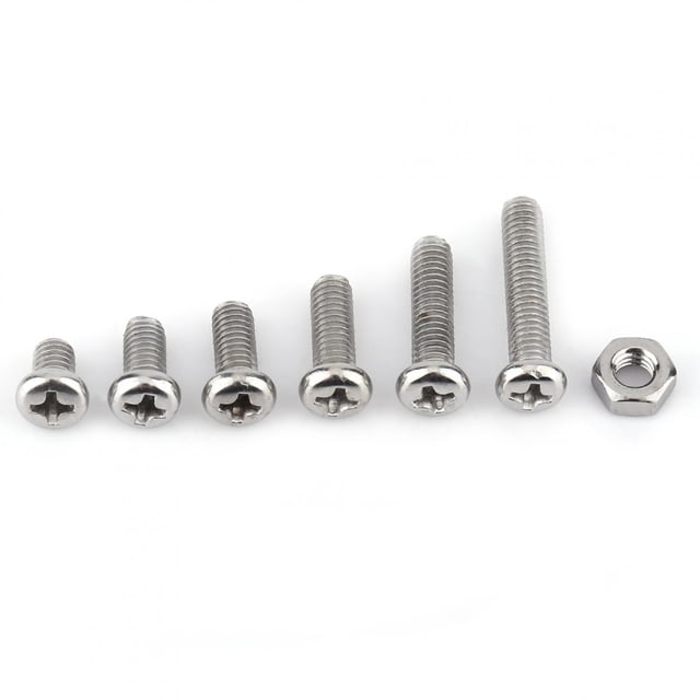 Juego de surtido de tornillos de máquina Ticfox SS304 M4 cabeza de armadura plana 250 piezas
