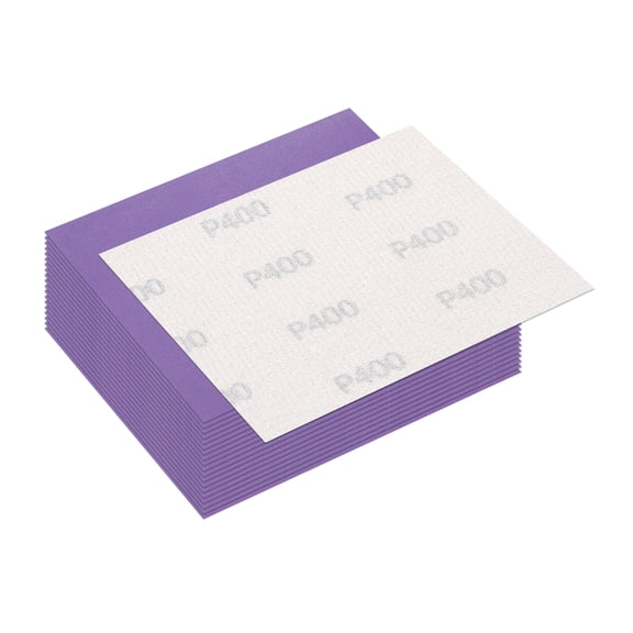 Uxcell 20 Pcs 400 Grit Sandpaper, 4.5 x 5.5 Inch Sand Paper Hook and Loop Back, Alumina Abrasive Sanding Paper [ for Wood Drywall Metal Auto Grinding & Furniture Repair & DIY Projects]