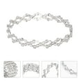 thumbnail image 4 of 1PC Stylish Stretchable Ring Female 2 in 1 Bracelet Ring Silver Rhinestone Ring, 4 of 6