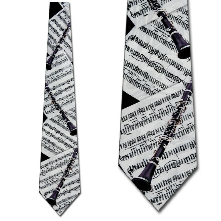 Clarinet And Notes Necktie Mens Tie by Steven Harr 