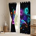thumbnail image 3 of Homewish Glowing Game Controller Blackout Curtains,Monogram L Curtains Pack of 2 (42x84 Each),Orange Green, 3 of 6