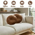 thumbnail image 5 of 18-Inch Round Velvet Throw Pillow for Home Decorative Couch (Coffee), 5 of 7