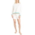 thumbnail image 4 of Ocean Pacific Women's Sunset Chasers Hoodie and Shorts Pajama Set, Off White, Large, 4 of 6