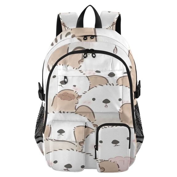 DIXRUYEE Puppy Pile Of Joy Backpack for School 14”Laptop Compatible with Reflective Safety Strips