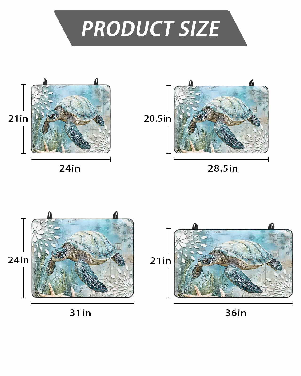 Stove Top Covers for Electric Stove, Sea Turtle Coastal Glass Stovetop Cover Protector, Summer Beach Teal Coral Starfish Induction Cooktop Protector Oven Mat for Kitchen Countertop 28.5"x20.5"