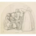 thumbnail image 2 of Sir John Everett Millais 22x20 Black Ornate Framed Double Matted Museum Art Print Titled: Tennyson's Dora - Study of Mary, Child and Dora Comforting Their Father (1855-56), 2 of 5