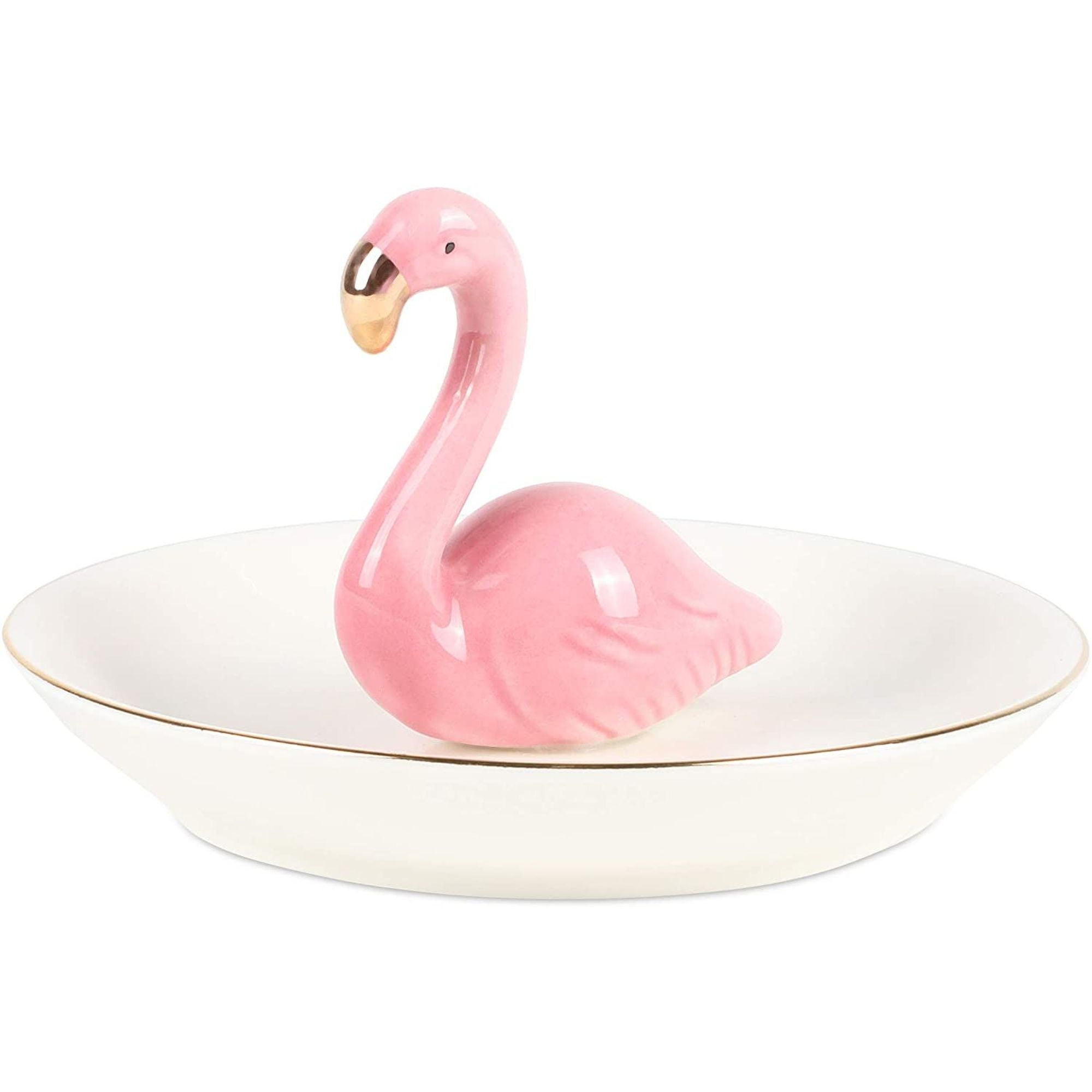 Details about   Ceramic Pink Flamingo Shaped Jewelry Trinket Holder Tray Dish Organizer 