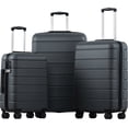 thumbnail image 3 of 3 Piece Carry On Luggage Set, Gray Luggage Suitcase Travel Set, ABS Trolley Hard Shell luggage with TSA Lock, 360° Spinner Wheels Suitcase Travel Bag for Men Women Teens Boys Girls, 20/24/28 Inch, 3 of 10