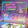 thumbnail image 1 of Lumiboard Led Drawing Board with 13 Light Effects, 16" Rechargeable Glow Doodle LED Note Board with Colors, Neon Light Up Drawing Tablet Gifts for Ki, 1 of 9