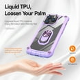 thumbnail image 4 of Allytechgroup Clear Case for iPhone 13 Pro Max, Slim Case with Metal Ring Kickstand, Armor Lens Protection Shockproof Anti-Fingerprint Soft TPU Frame + Hard PC Back Protective Case, Purple, 4 of 7
