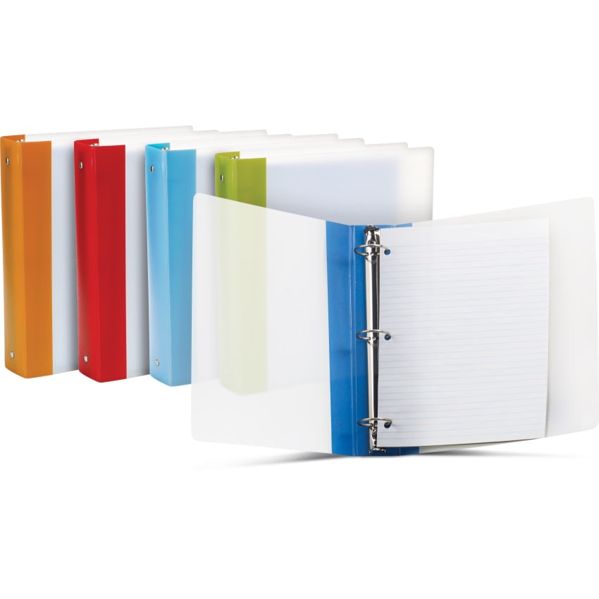Thicker Poly Clear Binder, 1.5Inch, Assorted Colors (Case of 6