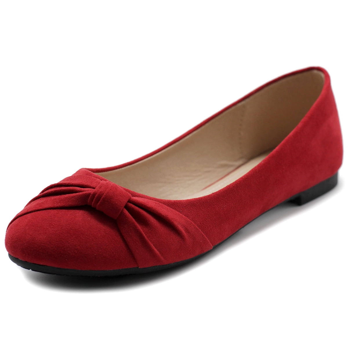 Ollio Women's Shoes Ballet Faux Suede Flats ZM1815