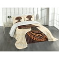 thumbnail image 3 of Ambesonne African Quilted Bedspread Set 3 Pcs, Portrait Folk Art, King Size, Multicolor, 3 of 5