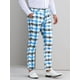 thumbnail image 5 of INSPIRE CHIC Pantalones de vestir de cuadros clásicos para hombres, con frente plano, para oficina y prom, 36 Azul claro, 5 of 5