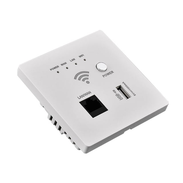 Enrutador WiFi inalámbrico en la pared Punto de acceso AP de 300M Enrutador WiFi Enchufe de carga U Tomshoo Enrutador