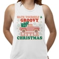 thumbnail image 2 of Groovy Little Christmas Women's Muscle Tank Small White, 2 of 5