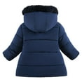 thumbnail image 4 of KAUOD Girls Winter Padded Puffer Coats Zip up Waterproof down Jackets Kids Fleece Hood Snow Ski Parka Coats with Pockets, 4 of 5