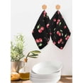 thumbnail image 2 of Cherry Rustic Kitchen Dish Towels for Drying Dishes Set of 3, Spring Summer Tropic Fruit Black Waffle Weave Microfiber Hand Tea Bathroom Towels Quick Dry & Absorbent Towel 12x12, 2 of 7