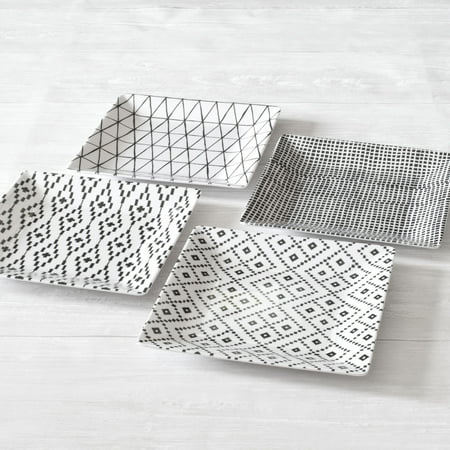 - Better Homes & Gardens Outdoor Melamine Neutralis Assorted Salad Plates, Set of 4
