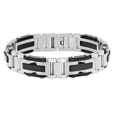 MenÃƒÂ¢ s Stainless Steel Black IP Link Bracelet