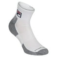 thumbnail image 2 of Fila Quarter Crew Unisex Socks Size XL, Color: White/Grey, 2 of 3