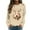 Khaki, variant on Wang6 Womens Plus Size Graphic Sweatshirts Trendy Xmas Cute Dog Printed Crew Neck No Hood Pullovers Causal Long Sleeve Loose Fit Tops Shirts White XL