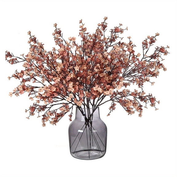 All Weather UV Resistant Artificial Flowers Indoor with Green Leaves, Faux Floral Bouquet, Living Room Decor for Garden Porch Wedding Vase Arrangement