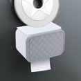 thumbnail image 3 of Caja de pañuelos, accesorios sin perforaciones, moderno almacenamiento en rack resistente al agua para el hogar Gris blanco Sunnimix Soporte de papel higiénico, 3 of 7