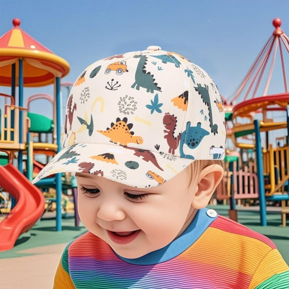 Delliss Toddler Baseball Hat Baby Dinosaur Printed Baseball Cap Infant Boys Girls Sun Hat Breathable Cute Hats for Spring Summer