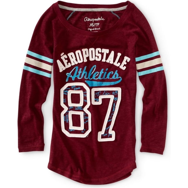 Camiseta de béisbol Aeropostale Athletics 87 para mujer color rojo pequeño