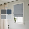 thumbnail image 4 of Belmar Washable Cordless Roman Shades,Double Tone Color Jacquard Textured Woven 27x64"Pewter, 4 of 7