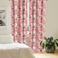 thumbnail image 2 of Ambesonne Polka Dots Curtains, Teapots Cups Cakes, Pair of 28"x63", Pink Orange and Red, 2 of 5