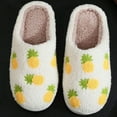 thumbnail image 2 of Trendy Pineapple Slippers, Warm Plush House Shoes, Non-Slip, Unisex, 2 of 6
