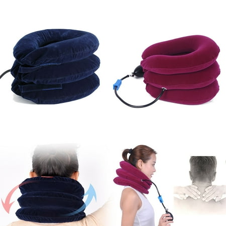 Ijoy Massage Anywhere Inflatable Cervical Neck Traction Device, U-shape Pillow Neck Head Massage Support Brace for Neck & Shoulder Pain Relief ()