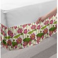 thumbnail image 2 of Lotus Flower Bed Skirt, Graphic Ornament Pattern with Pink Lotus Blossoms and Buds, Elastic Bedskirt Dust Ruffle Wrap Around for Bedding Decor, 4 Sizes, Pink Ivory and Green, by Ambesonne, 2 of 2