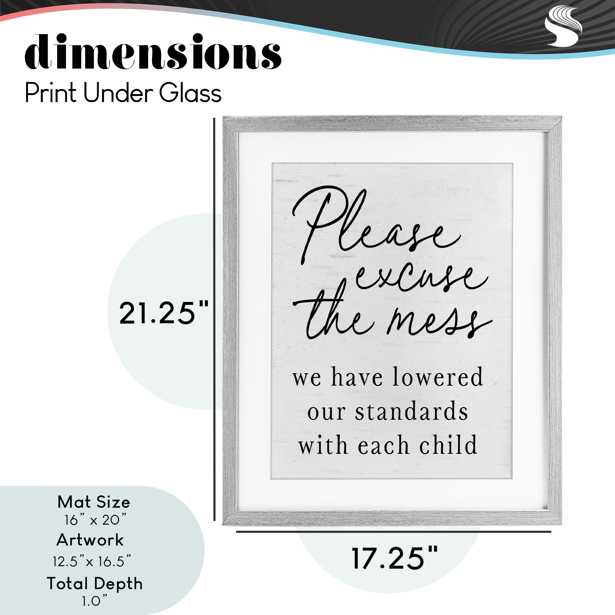Lowered Stand With Each Child Gray Framed Print Under Glass, design by Lettered and Lined