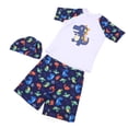 thumbnail image 1 of Boys 2 Piece Swim Set, Comfortable & Sunproof Polyester, for Summer Water Activities, With Sun Hat for Pool Beach, 1 of 7