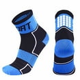 thumbnail image 1 of Ersazi Chaussettes Femmes Hommes Femmes Mi-Mollet Serviette Nylon Randonnée Cyclisme Course Réfléchissantes en Liquidation TG Bleu, 1 of 5