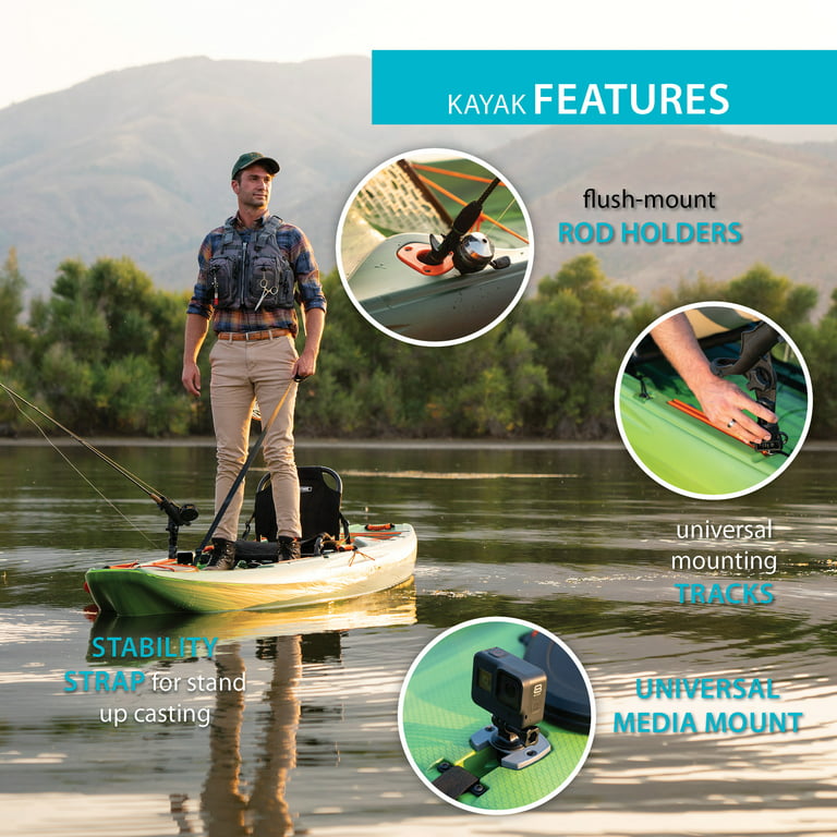 Lifetime Yukon Angler 138 inch Sit-on-Top Fishing Kayak, Python