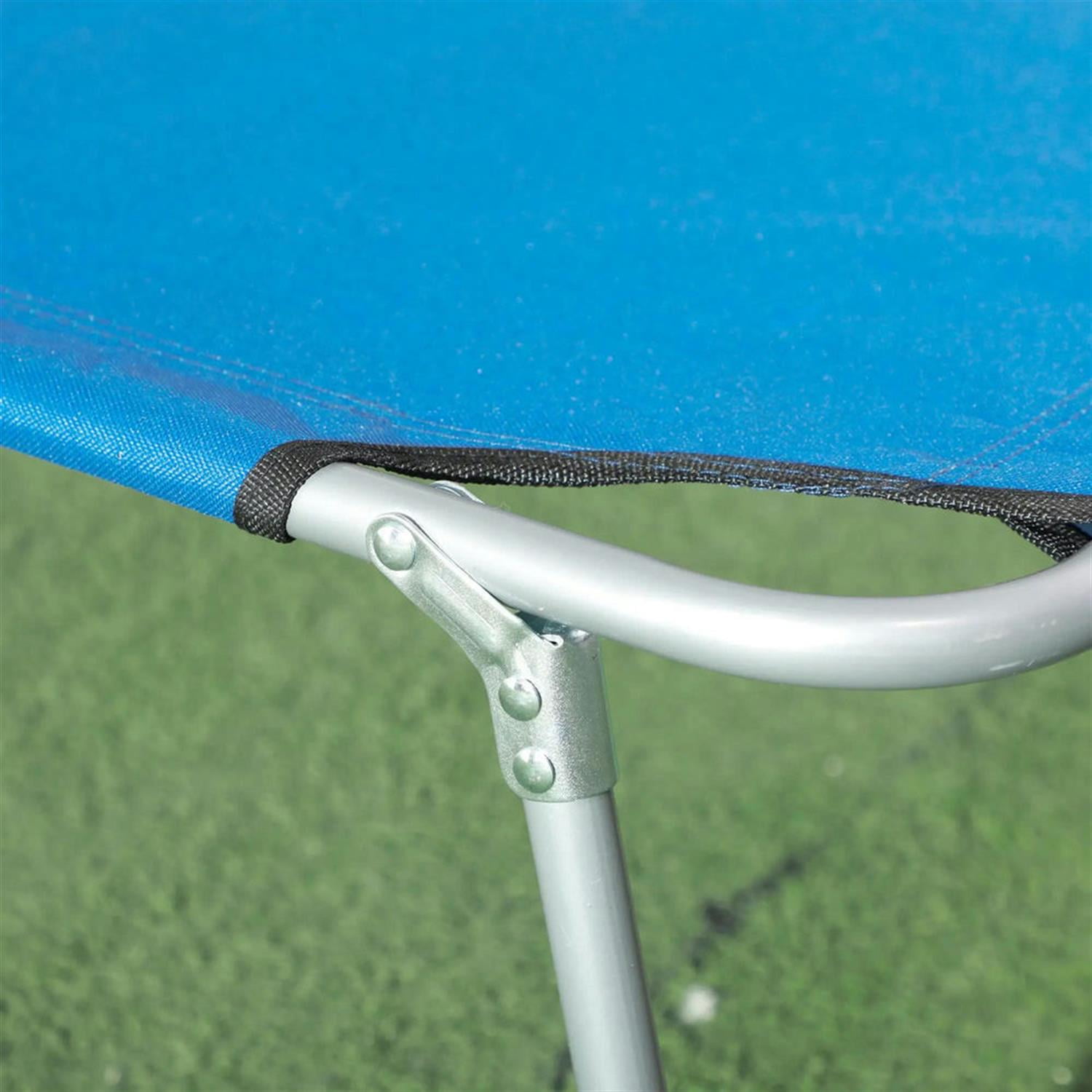 Demi Bonn Outdoor Folding Chaise Lounge, Collapsible Beach Tanning Seat Chair with Sun Protection, Portable Poolside Relaxation for Beach, Yard, Patio, Blue