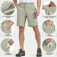 thumbnail image 3 of POENTAB Mens Casual Cargo Shorts Classic Fit Elastic Waistband Summer Beach Short with 6 Pockets for Travel Camping, 3 of 7