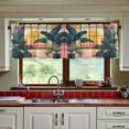 thumbnail image 3 of Yayeee Kitchen Curtains Tier Set of 2 Light Filtering 57"x36" Over Sink Window Panels, Pink Sunset, 3 of 7