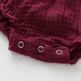 thumbnail image 4 of XEOVHV Clearance Newborn Baby Toddler Girls Jumpsuit Double-layer Cotton Crepe Lace-up One-piece Romper,6-12 Months, 4 of 8