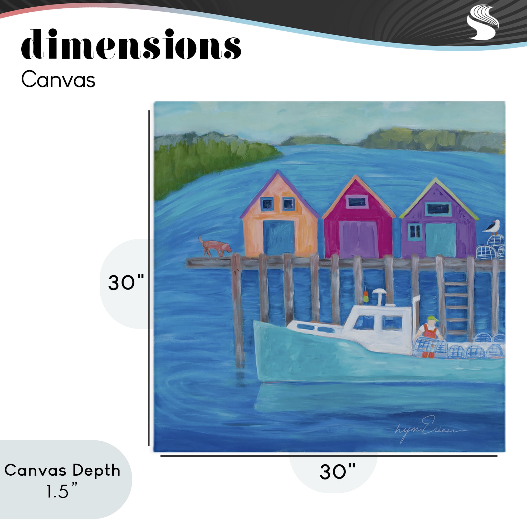 Stupell Industries Work Day at Seaside Village Canvas Wall Art, design by Lynn Ericson Fine Art