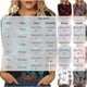 thumbnail image 3 of Neewe 3/4 Length Sleeve Women Tops Crew Neck Blouses Dressy Casual Round Neck T Shirts Loose Fit Business Work Clothes, 3 of 5