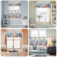thumbnail image 3 of Kitchen Window Curtains Valance and Tier Set, Summer Ocean Starfish Coral Rod Pocket Tier Curtains and Valance 3 Piece Set, Blue Sea Creature Retro Linen Window Treatment for Bedroom Living Room, 3 of 9