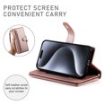 thumbnail image 2 of Allytechgroup Wallet Case for Apple iPhone 16 Pro, 9 Cards Holder + Zipper Pocket + Hand Wrist Shockproof Stand Flip Cover RFID Blocking Phone Case for Women Men, Pink, 2 of 7