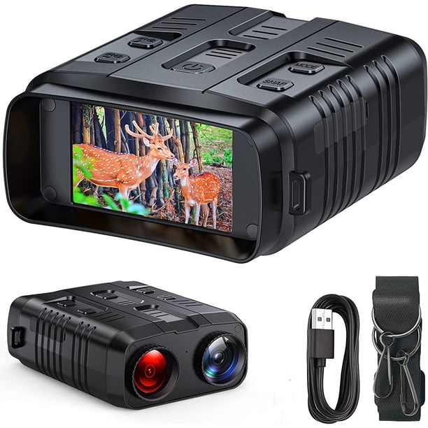 Binoculares con zoom digital 5X Pantalla TFT de 3 pulgadas Visión nocturna 300 m HD para acampar