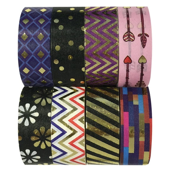 Wrapables® Washi Masking Tape Collection (Set of 8), 08WPSET02