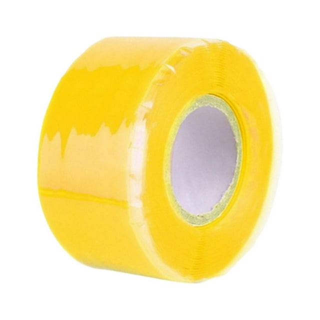 Cinta de silicona autofundible Cola cinta de agarre reparación de mangueras interiores exteriores Amarillo